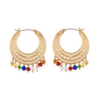 Tresors de Pondichery Metal Lace & Beads Earrings | AETP1011 - Les Nereides