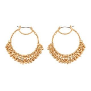 Tresors de Pondichery Round Hoops & Metal Beads Earrings | AETP1021 - Les Nereides