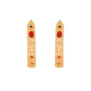 Tresors de Pondichery Small Hoops & Faceted Crystal Earrings | AETP1041 - Les Nereides