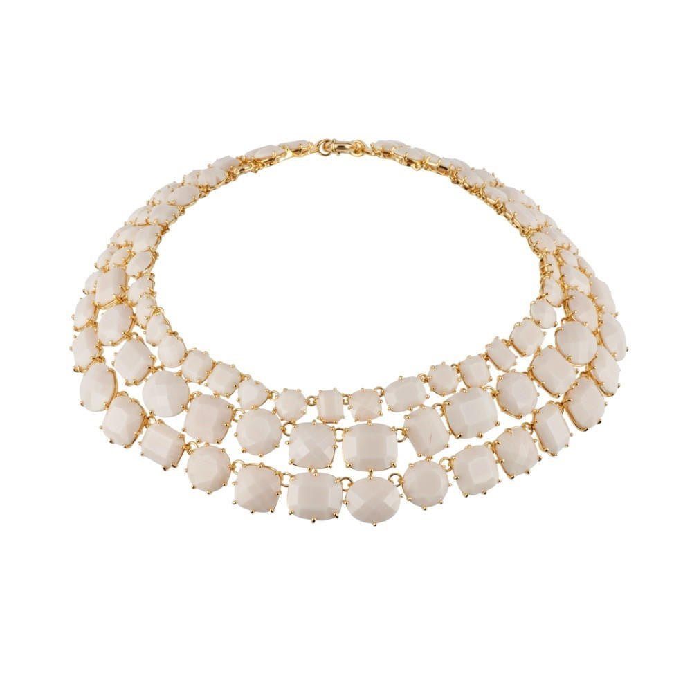 Triple Row La Diamantine 49Cm Beige Rose Necklace | ADLD3171 - Les Nereides