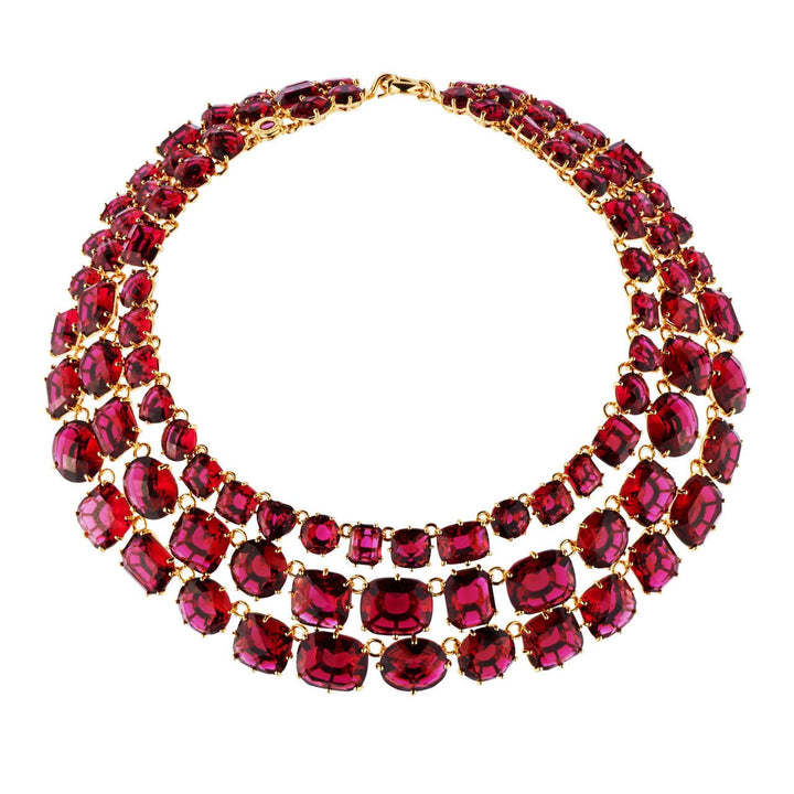 Triple Row La Diamantine 49Cm Grenadine Necklace | AHLD3172 - Les Nereides