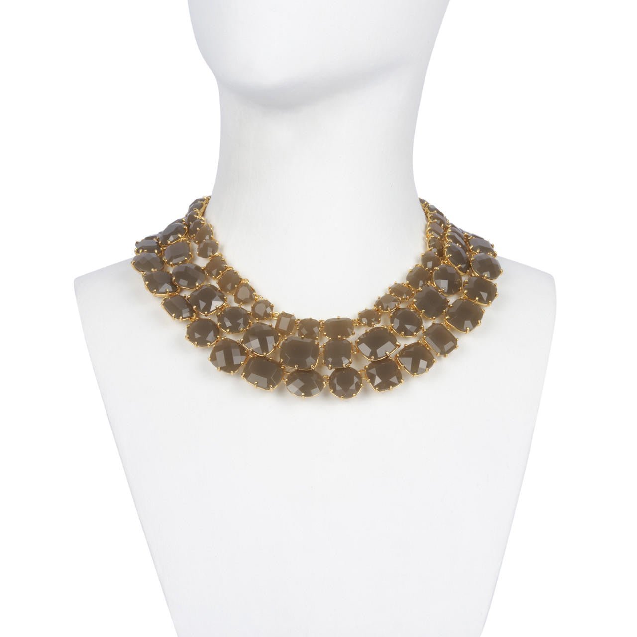 Triple Row La Diamantine 49Cm Taupe Grey Necklace | AALD3172 - Les Nereides