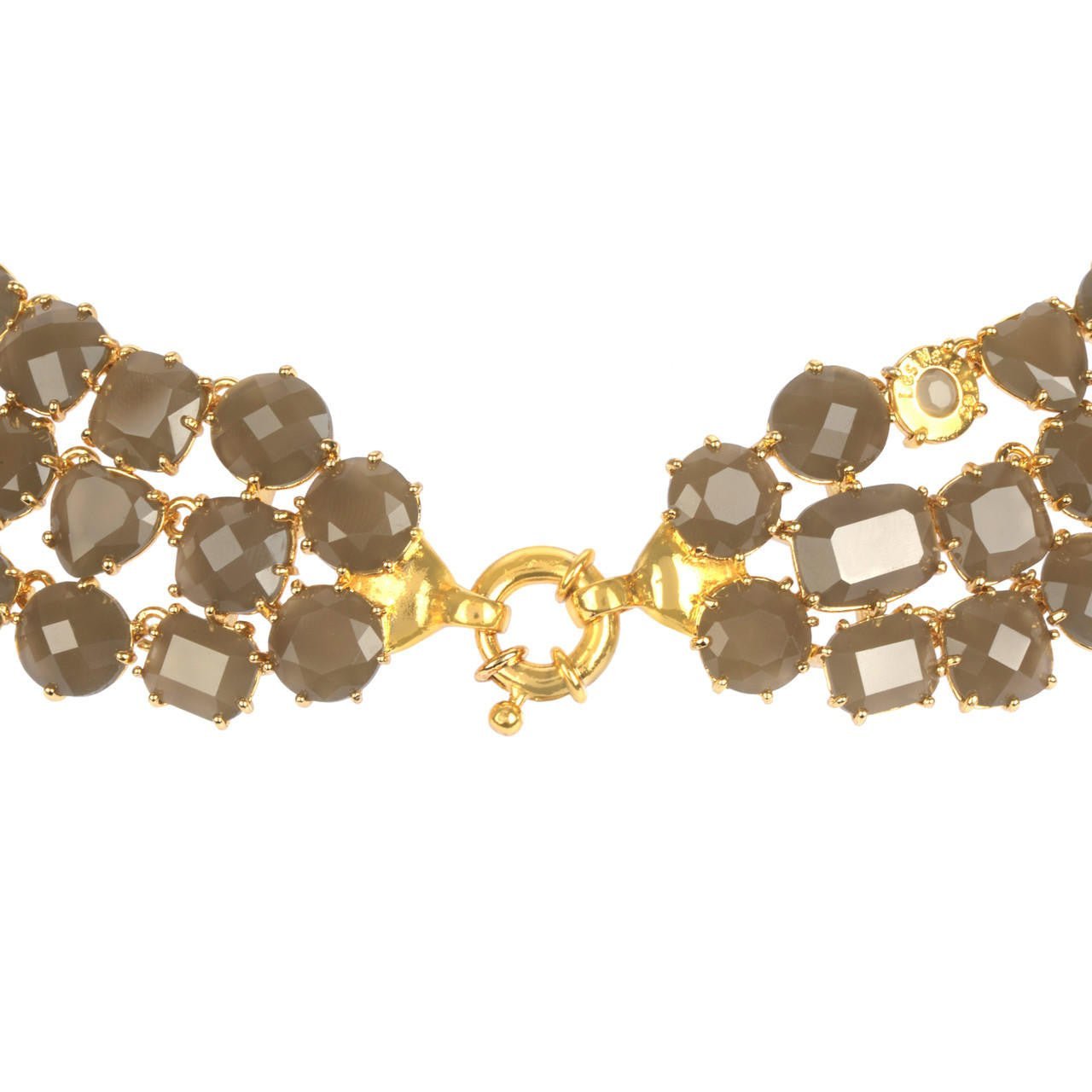 Triple Row La Diamantine 49Cm Taupe Grey Necklace | AALD3172 - Les Nereides