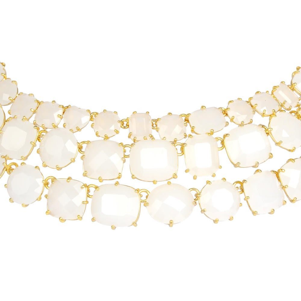 Triple Row La Diamantine 49Cm White Necklace | ABLD3172 - Les Nereides