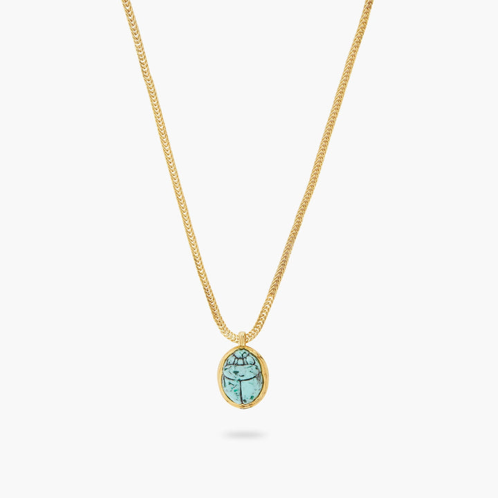 Turquoise Scarab Beetle Pendant Necklace | ASNI3031 - Les Nereides