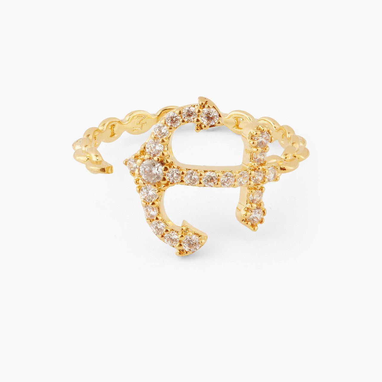 Twisted Anchor Adjustable Ring | AQMP6021 - Les Nereides