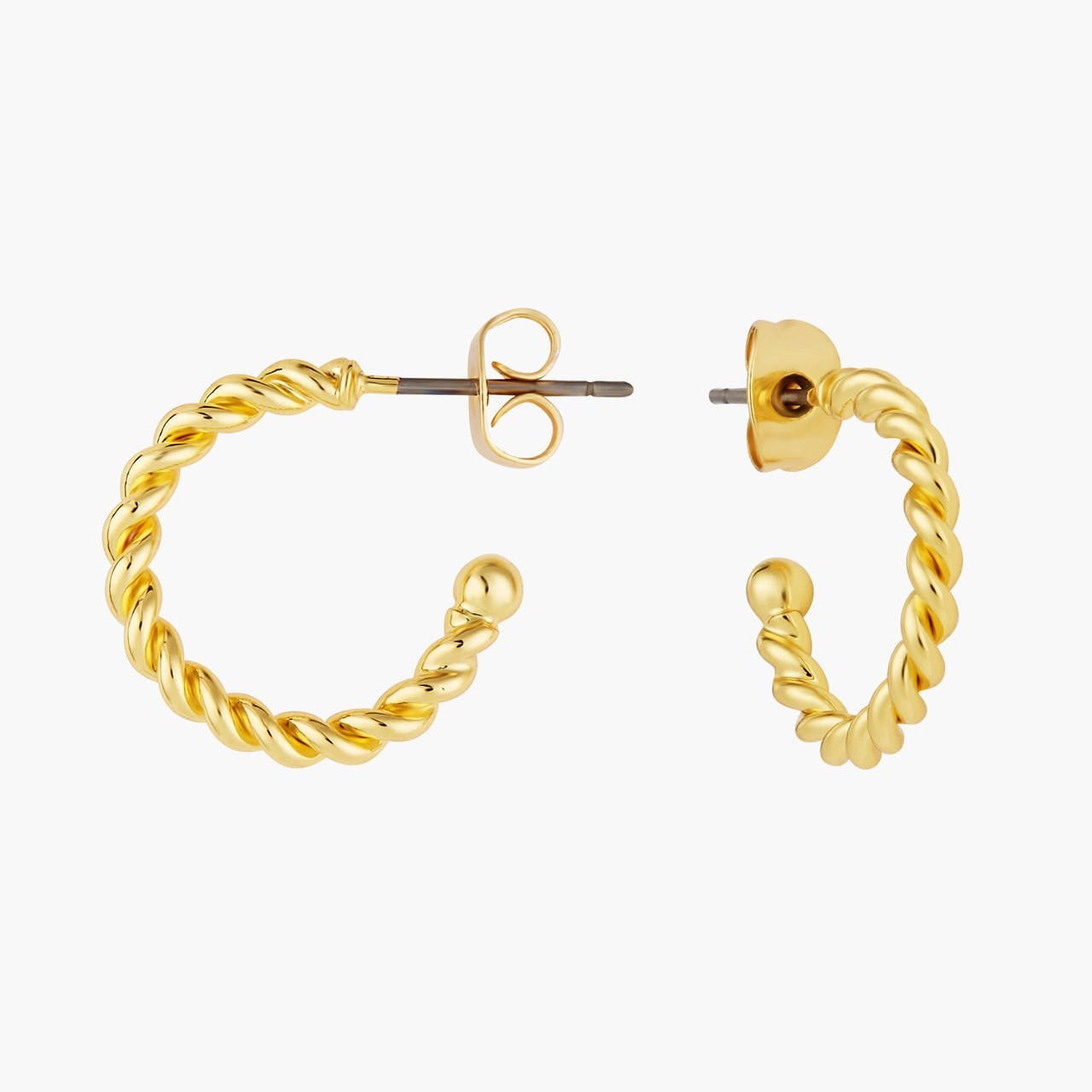 Twisted Hoops Post Earrings | AOCH1031 - Les Nereides