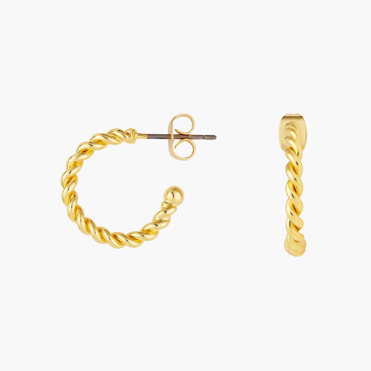 Twisted Hoops Post Earrings | AOCH1031 - Les Nereides