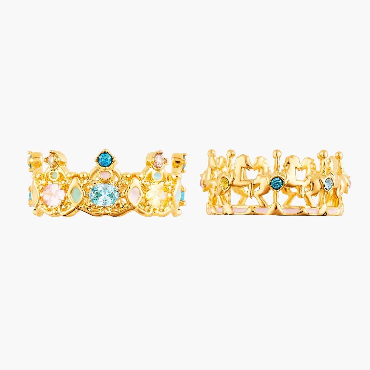 Two Band Carousel And Horse Rings | ANIP603/11 - Les Nereides