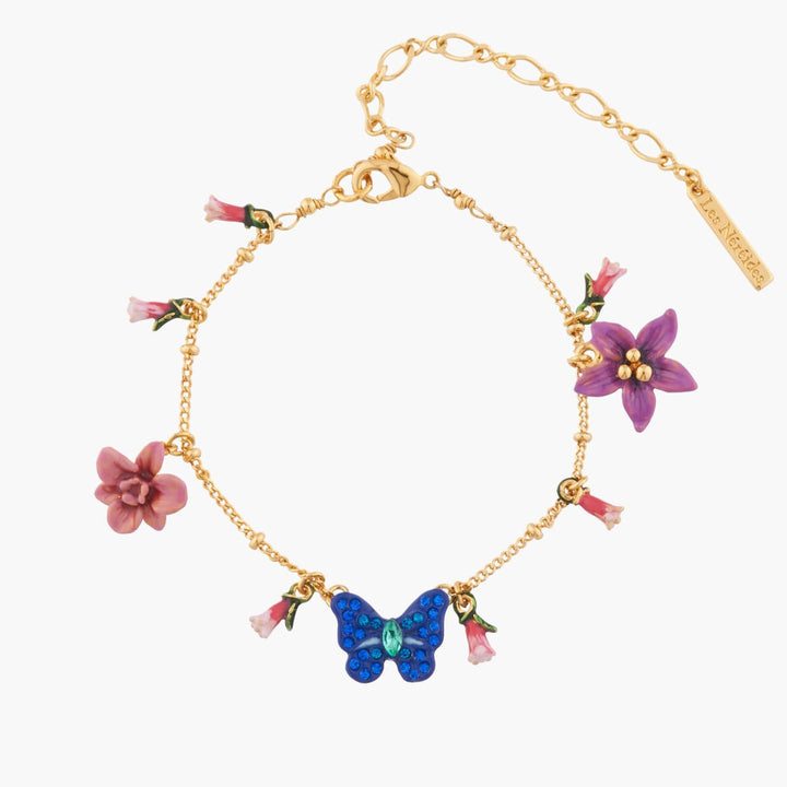 Ulysses Butterfly And Australian Flowers Bangle Bracelet | AKEP205 - Les Nereides