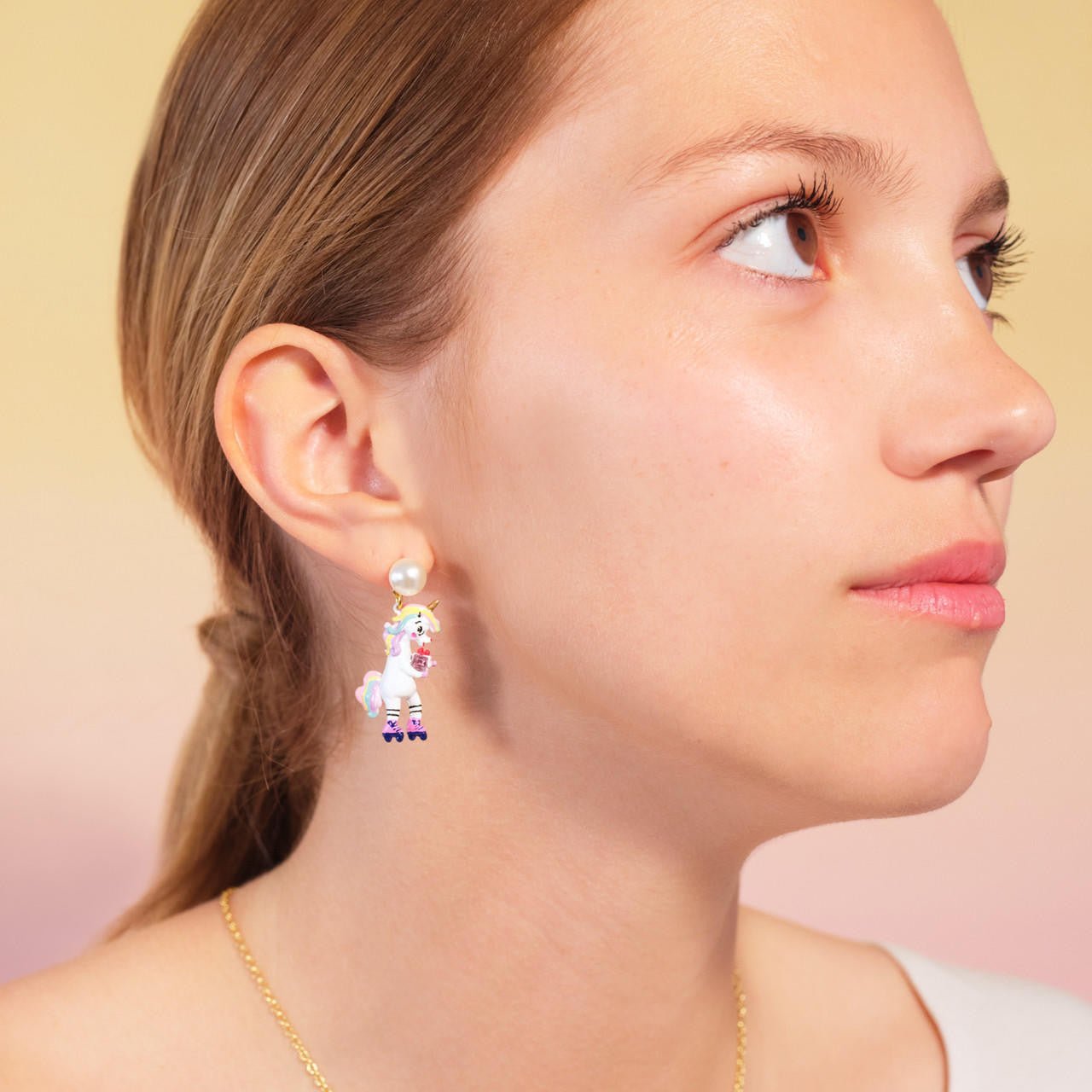 Unicorn earrings | AQPP1041 - Les Nereides