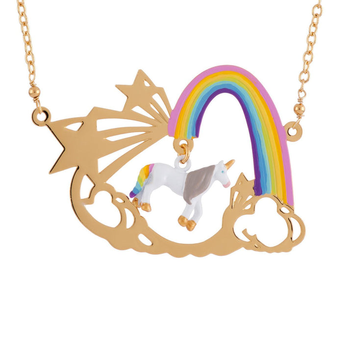 Unique Unicorn Unicorn Among Rainbow And Stars Necklace | AFUN3011 - Les Nereides