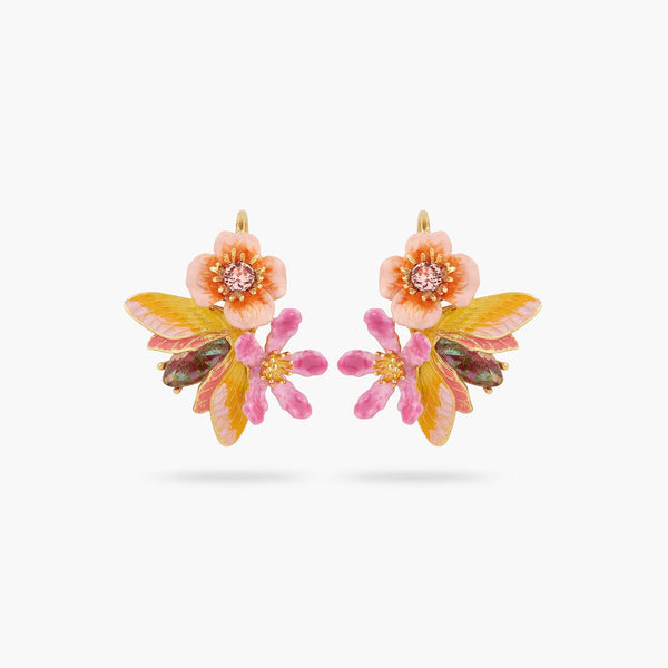 Vine Butterfly And Flower Earrings | AQVT1031 - Les Nereides
