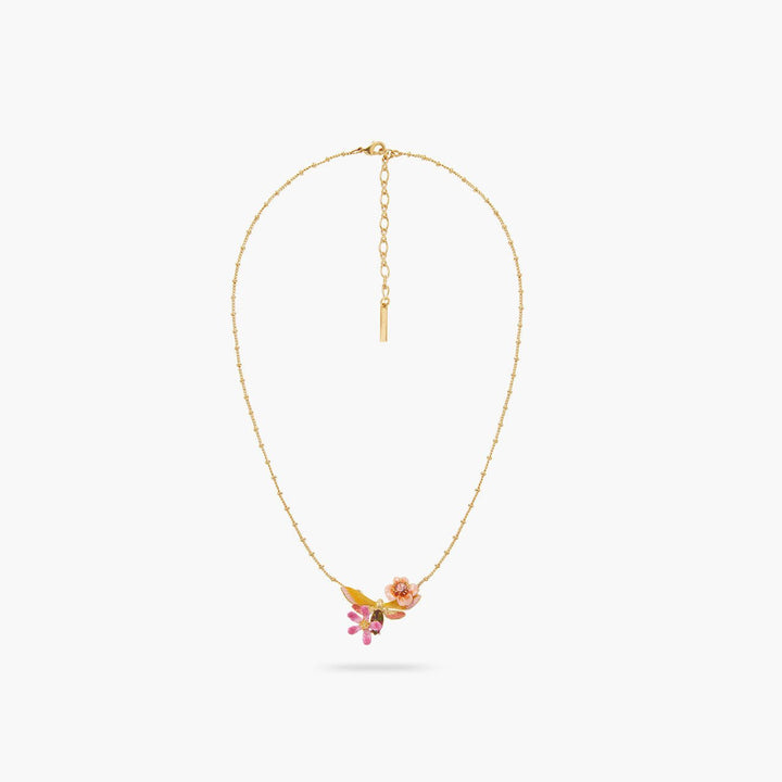 Vine Butterfly And Flower Pendant Necklace | AQVT3041 - Les Nereides