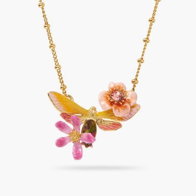 Vine Butterfly And Flower Pendant Necklace | AQVT3041 - Les Nereides