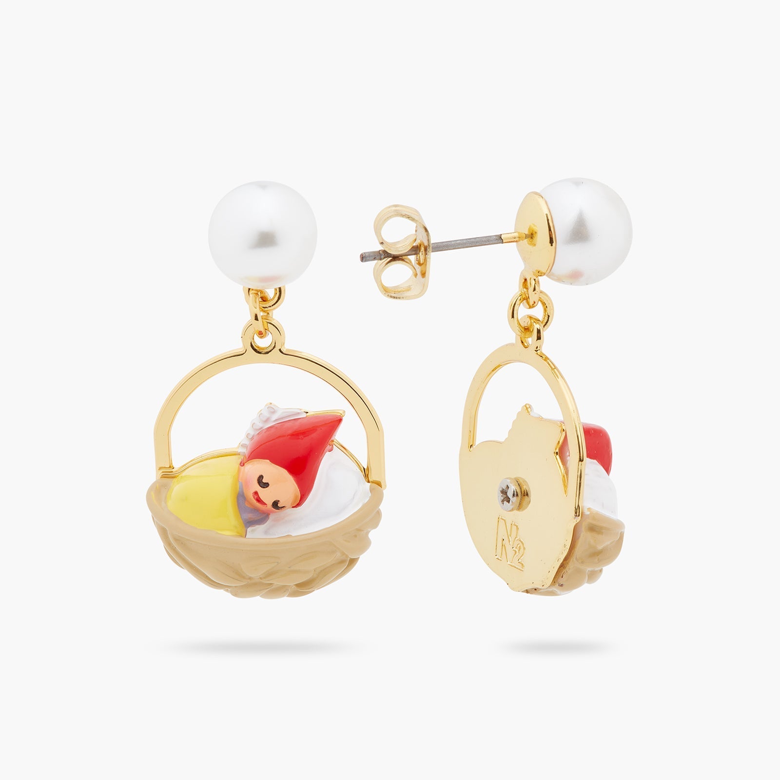 Walnut Shell And Garden Gnome Earrings | ASCP1021 - Les Nereides