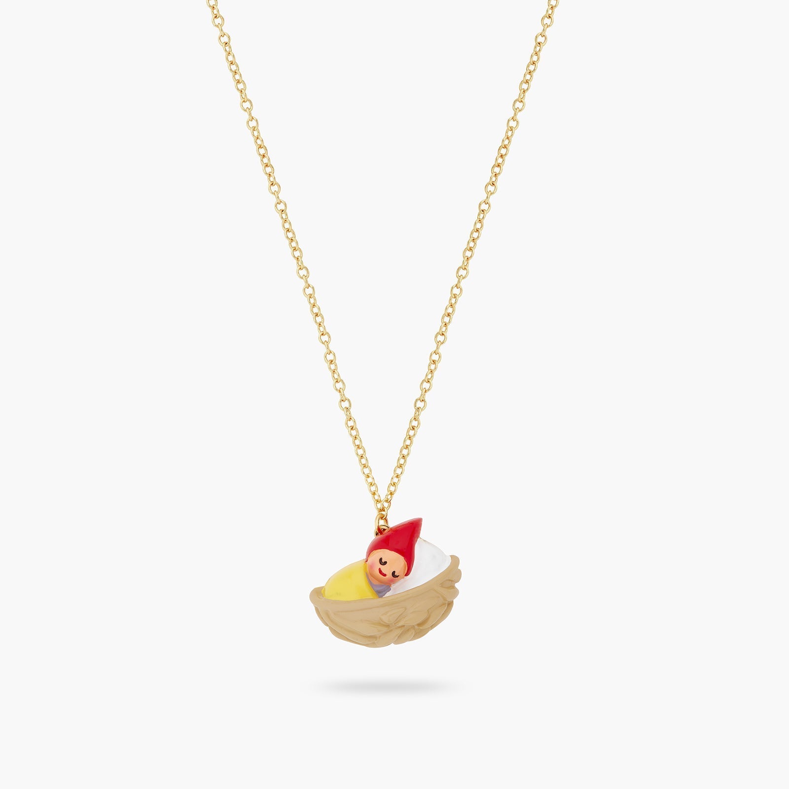 Walnut Shell And Young Gnome Pendant Necklace | ASCP3021 - Les Nereides