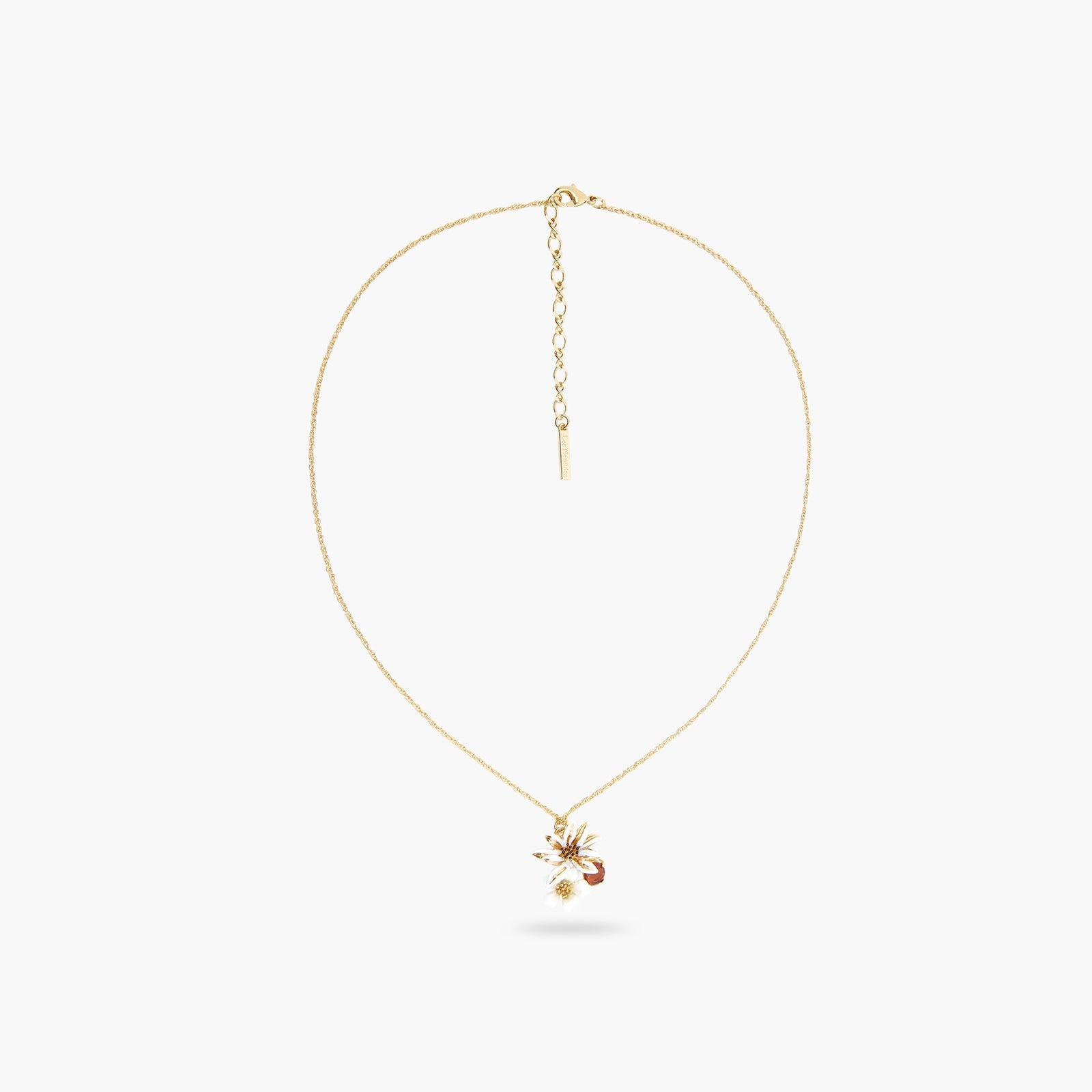 White And Gold Flowers Necklace | ASTM3051 - Les Nereides