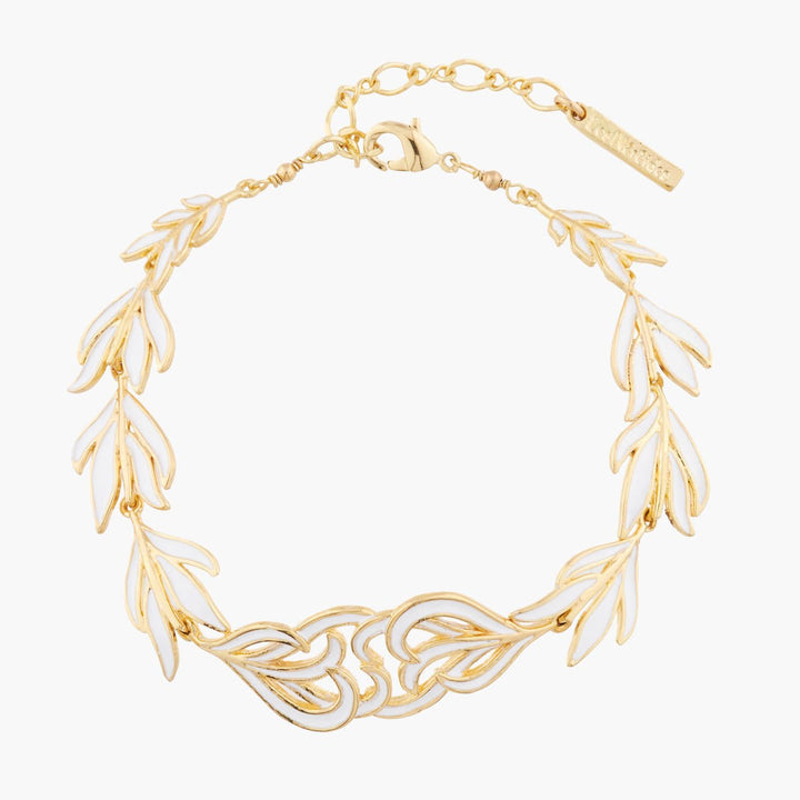 White And Gold Swan Feather Bracelet | AKCY204 - Les Nereides