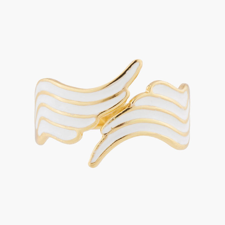 White And Gold Swan Wings Adjustable Rings | AKCY604 - Les Nereides