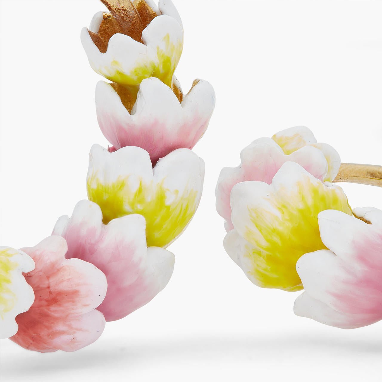 White And Purple Crocus Hoop - Earrings | ARPF1021 - Les Nereides
