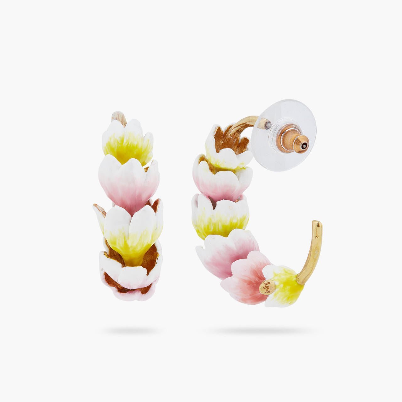 White And Purple Crocus Hoop - Earrings | ARPF1021 - Les Nereides
