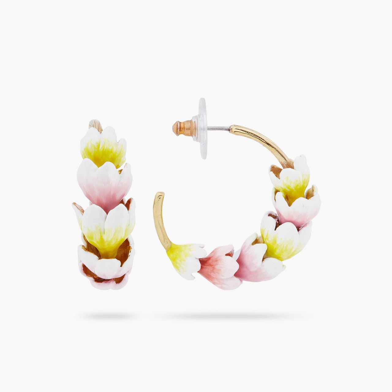 White And Purple Crocus Hoop - Earrings | ARPF1021 - Les Nereides