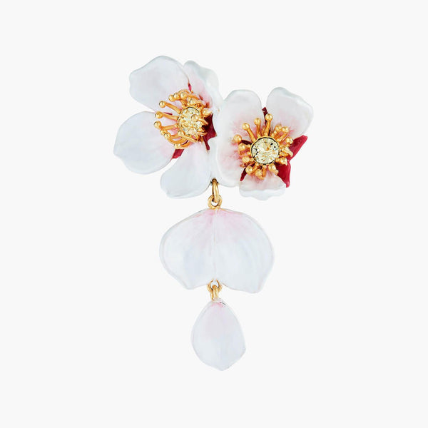 White Cherry Blossom And Petals Brooch Accessories | ANHA5021 - Les Nereides