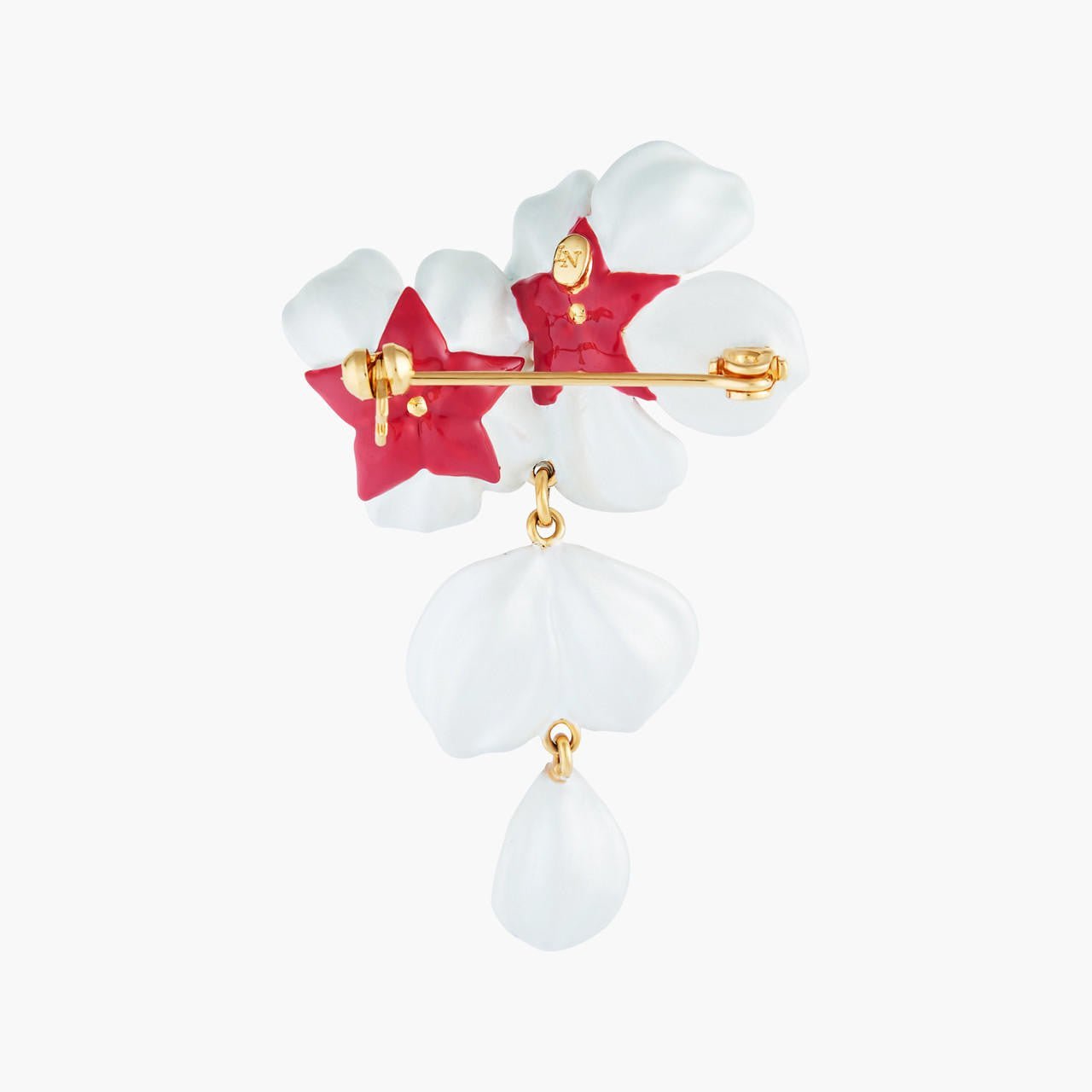 White Cherry Blossom And Petals Brooch Accessories | ANHA5021 - Les Nereides