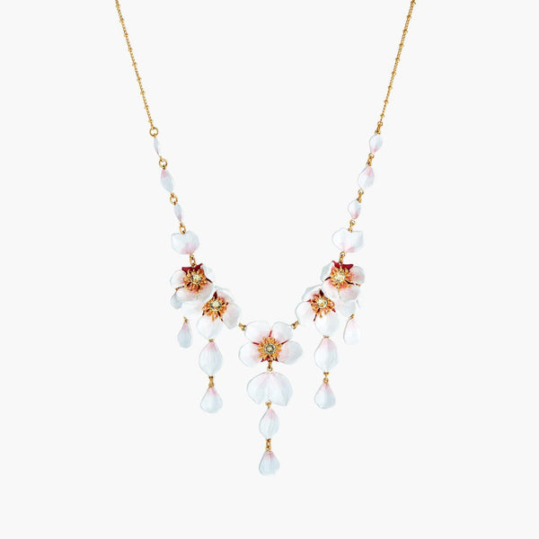 White Cherry Blossom And Petals Collar Necklace | ANHA3081 - Les Nereides