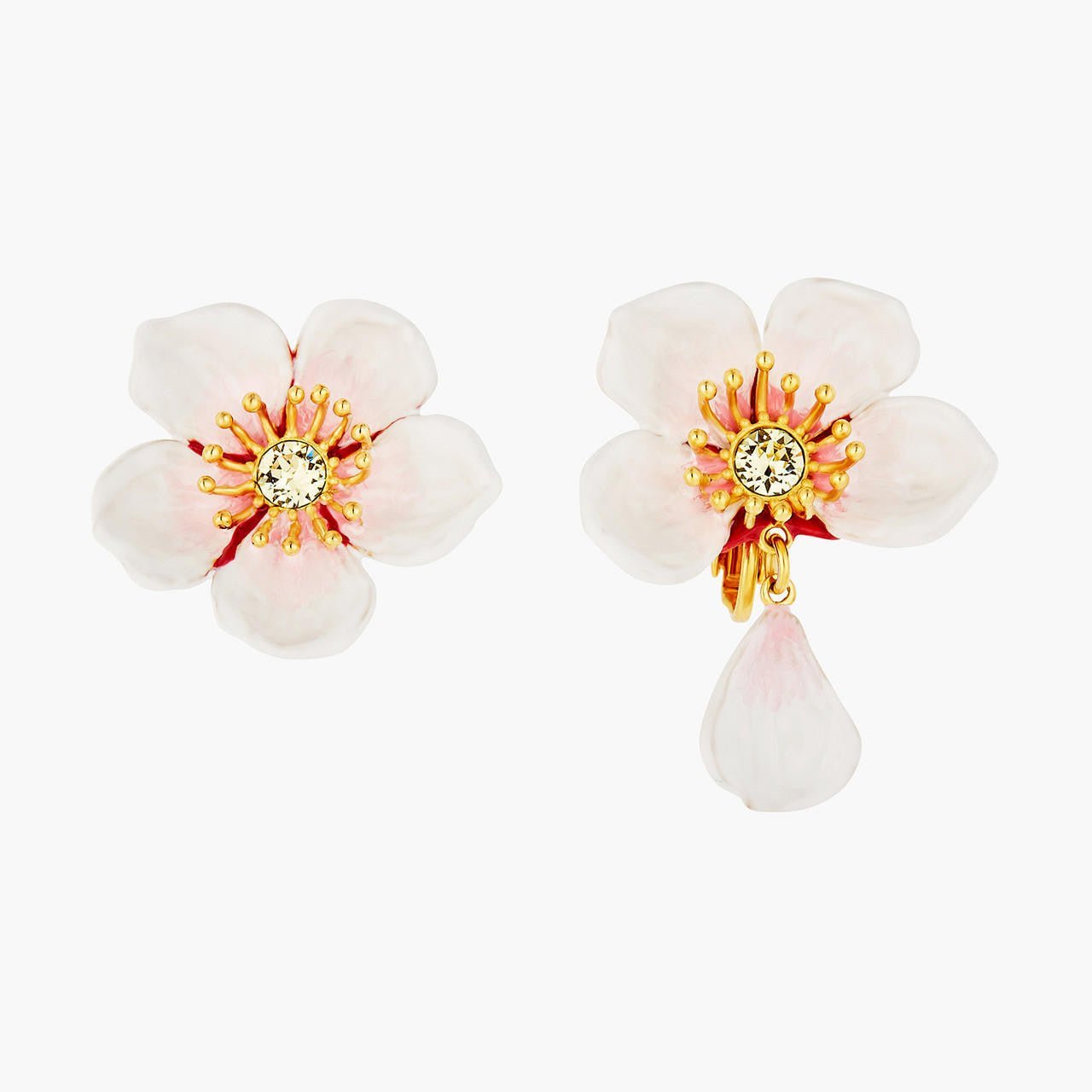 White Cherry Blossom Dangling Earrings | ANHA1101 - Les Nereides