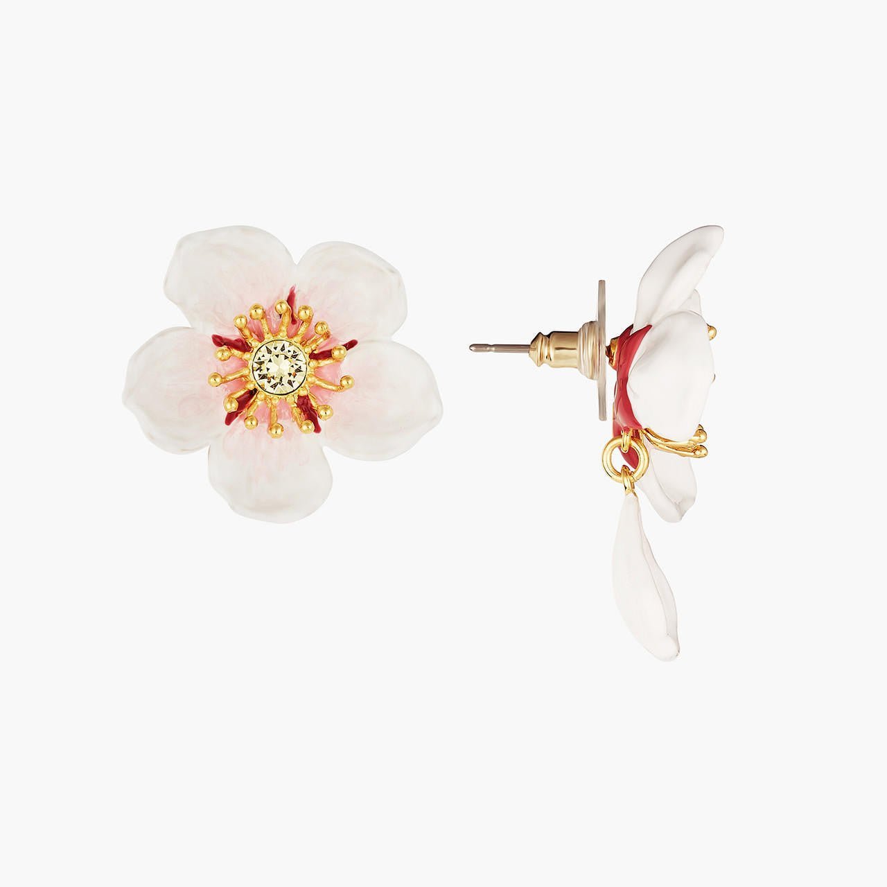 White Cherry Blossom Dangling Earrings | ANHA1101 - Les Nereides