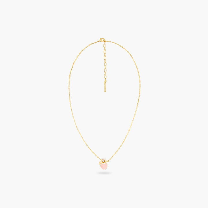 White pansy and crystal thin necklace | AQLA3021 - Les Nereides