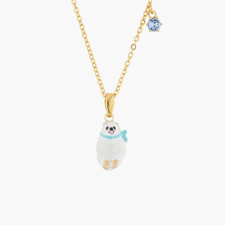 White Pomeranian Pendant Necklace | AKLA303 - Les Nereides