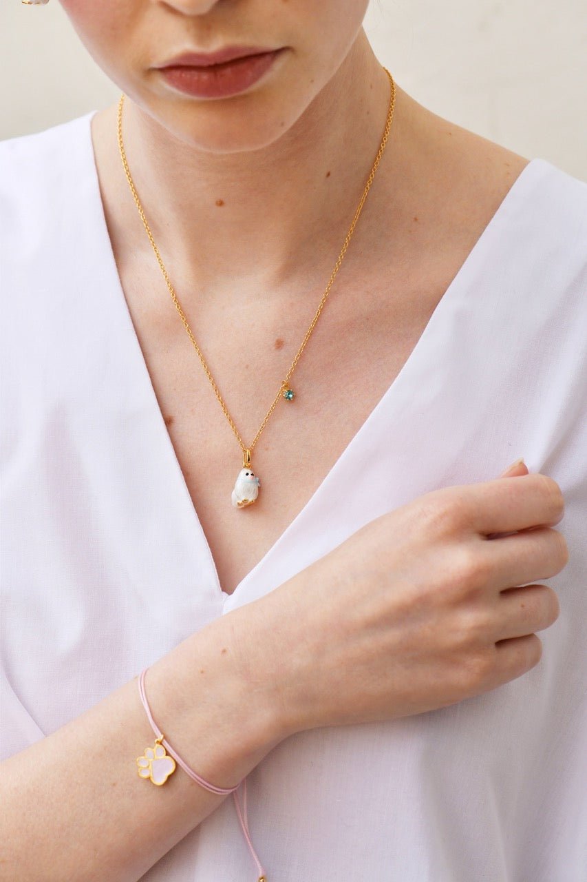 White Pomeranian Pendant Necklace | AKLA303 - Les Nereides