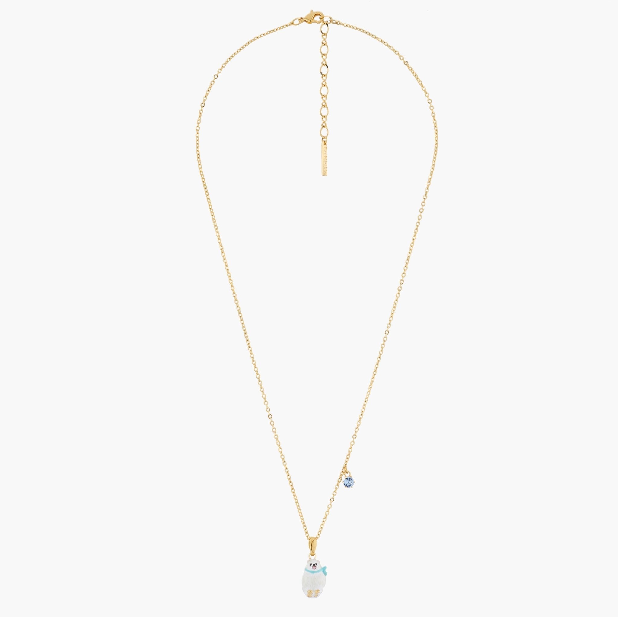 White Pomeranian Pendant Necklace | AKLA303 - Les Nereides