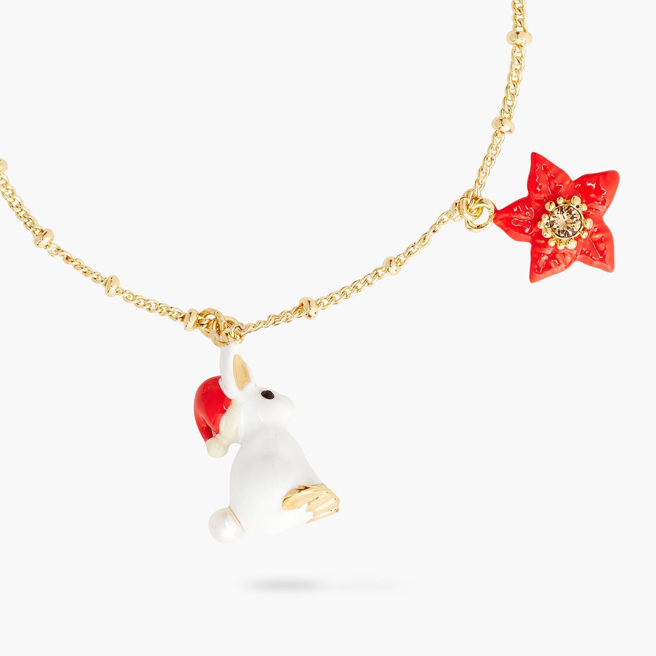 White rabbit and poinsettia bracelet | AQNE2011 - Les Nereides