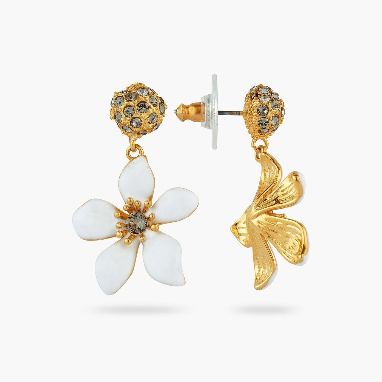 White ranunculus earrings | AQFN1031 - Les Nereides