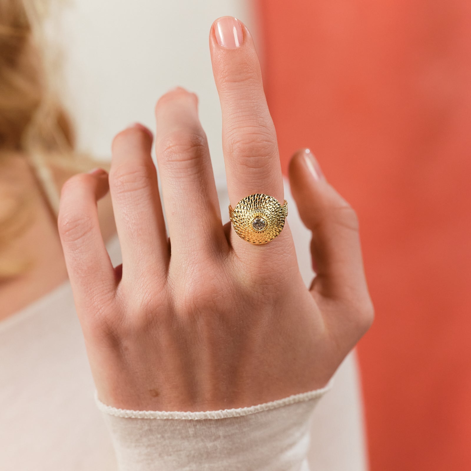 Wicker cocktail ring | ASVA6011 - Les Nereides