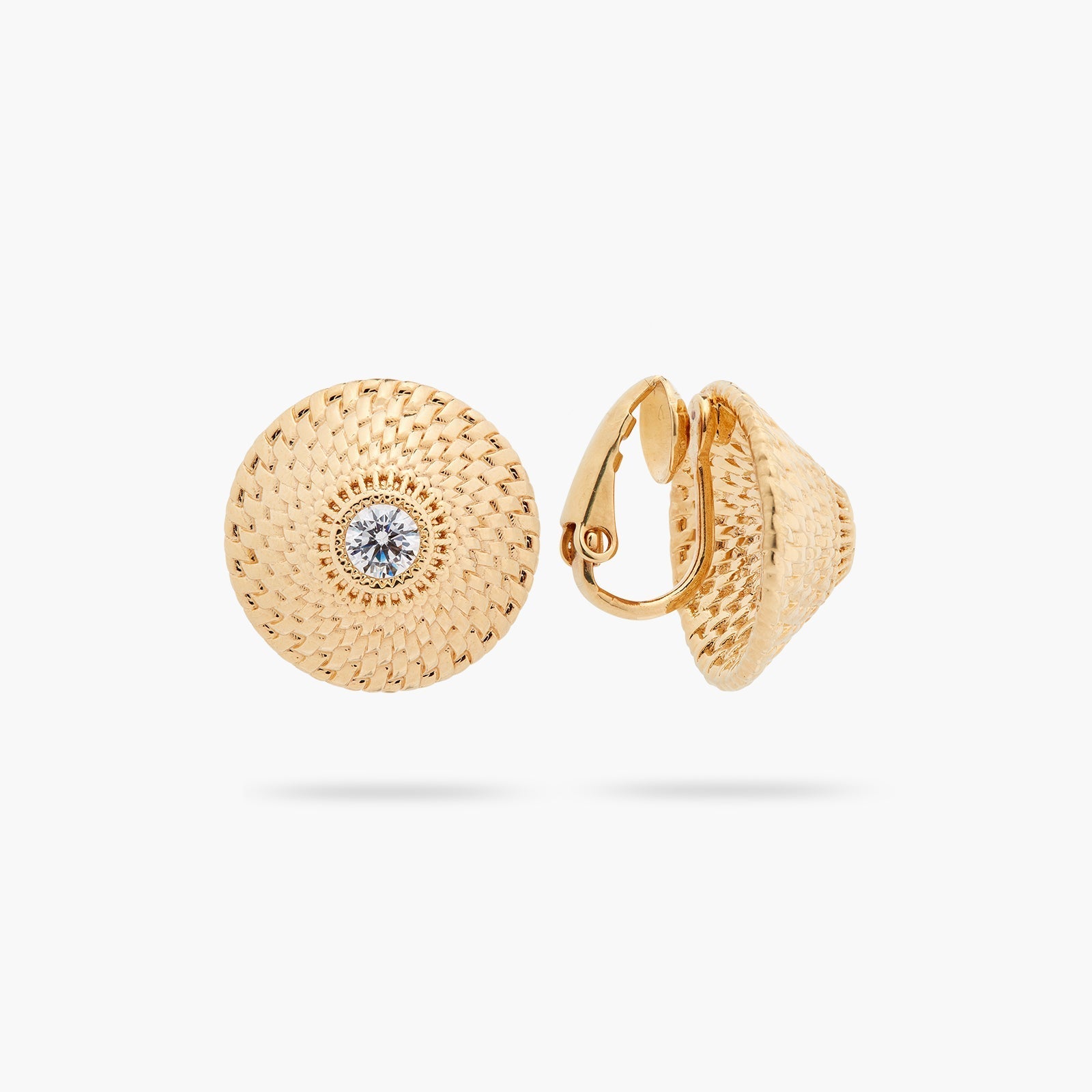 Wickerwork disc earrings | ASVA1021 - Les Nereides