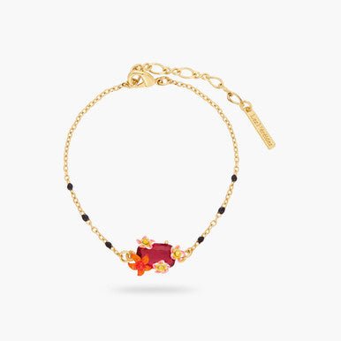 Wild Flower And Faceted Crystal Thin Bracelet | ARPA2011 - Les Nereides