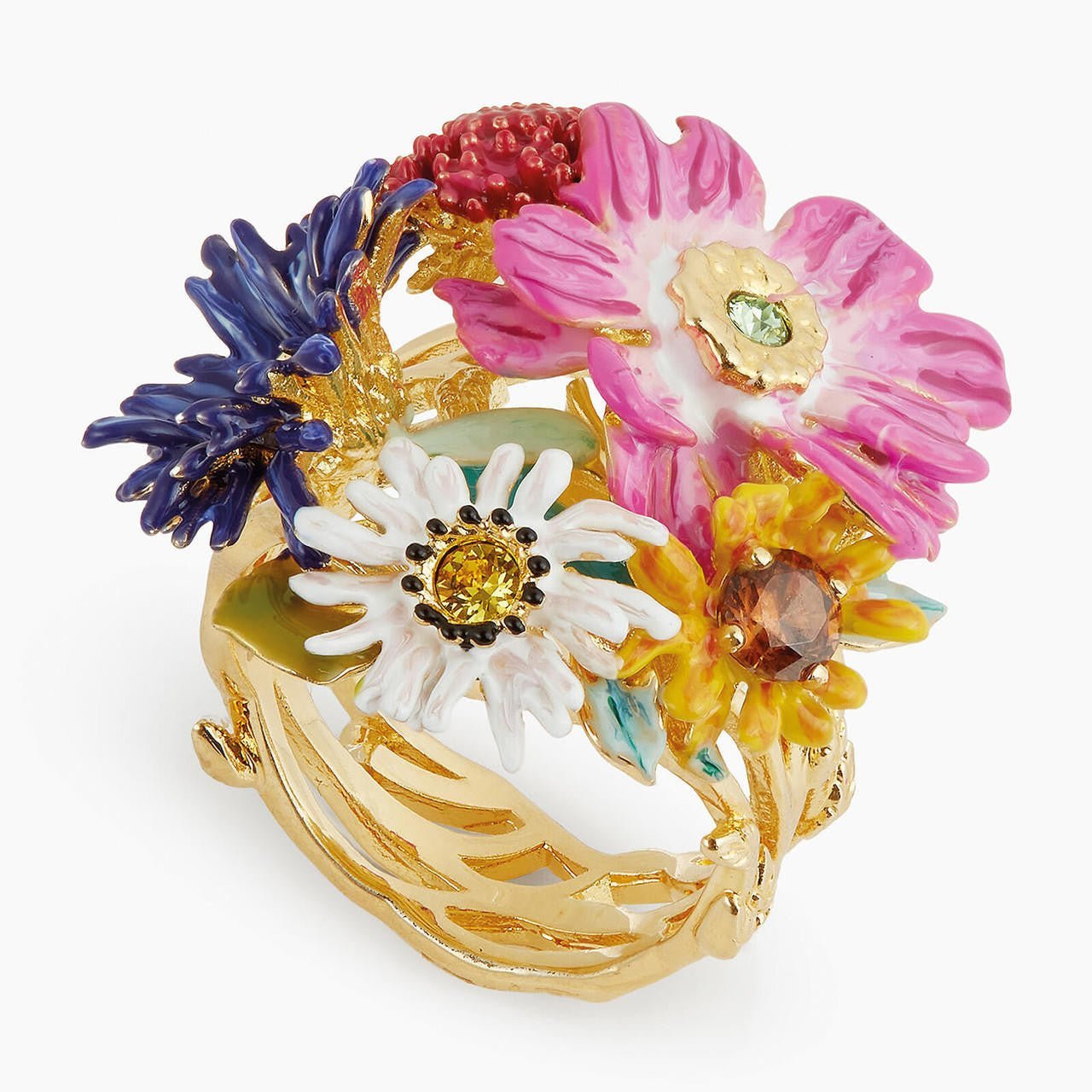 Wild Flower Bouquet Cocktail Ring | APPO6011 - Les Nereides
