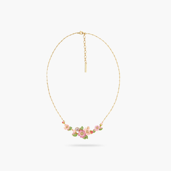 Wild rose and rosebush leaf statement necklace | ASRF3011 - Les Nereides