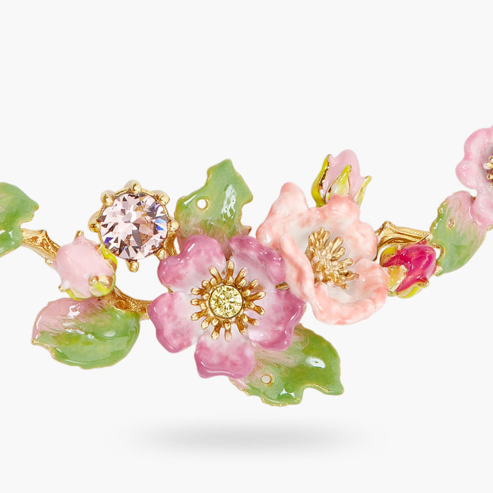 Wild rose and rosebush leaf statement necklace | ASRF3011 - Les Nereides