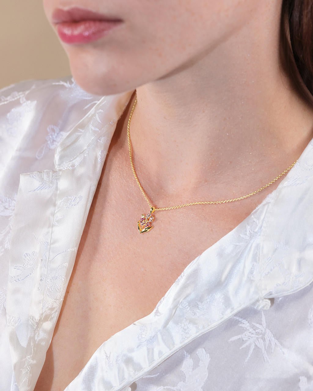 Wine And Roses Iris Pendant Necklace | ARIS3111 - Les Nereides