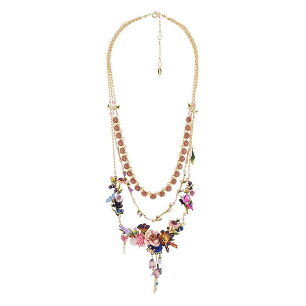Winter In Giverny 3 Row Floral Necklace | AGHI3011 - Les Nereides