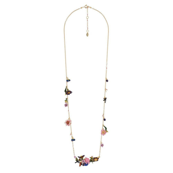 Winter In Giverny Long Floral Bouquet Necklace | AGHI3091 - Les Nereides