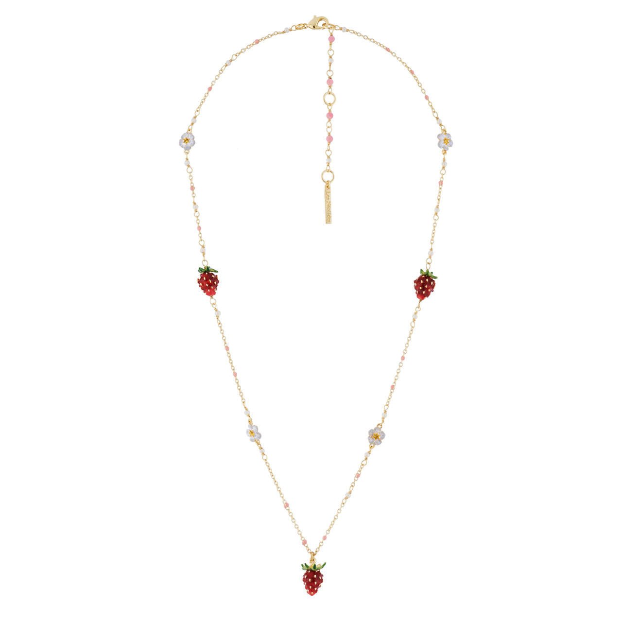 Withtrawberries And White Flowers Necklace | AHPO3041 - Les Nereides