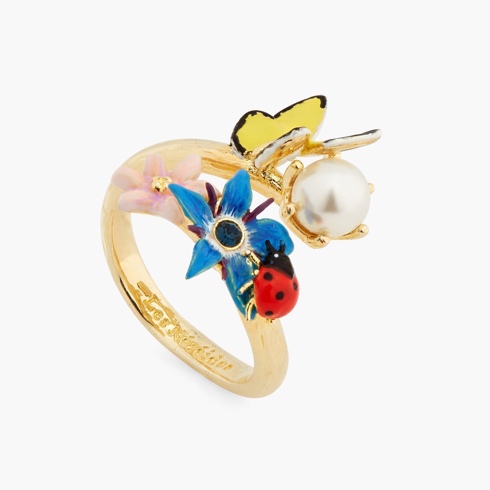 Wonderful Vegetable Garden And Mother - Of - Pearl Adjustable Ring | ASPO6011 - Les Nereides