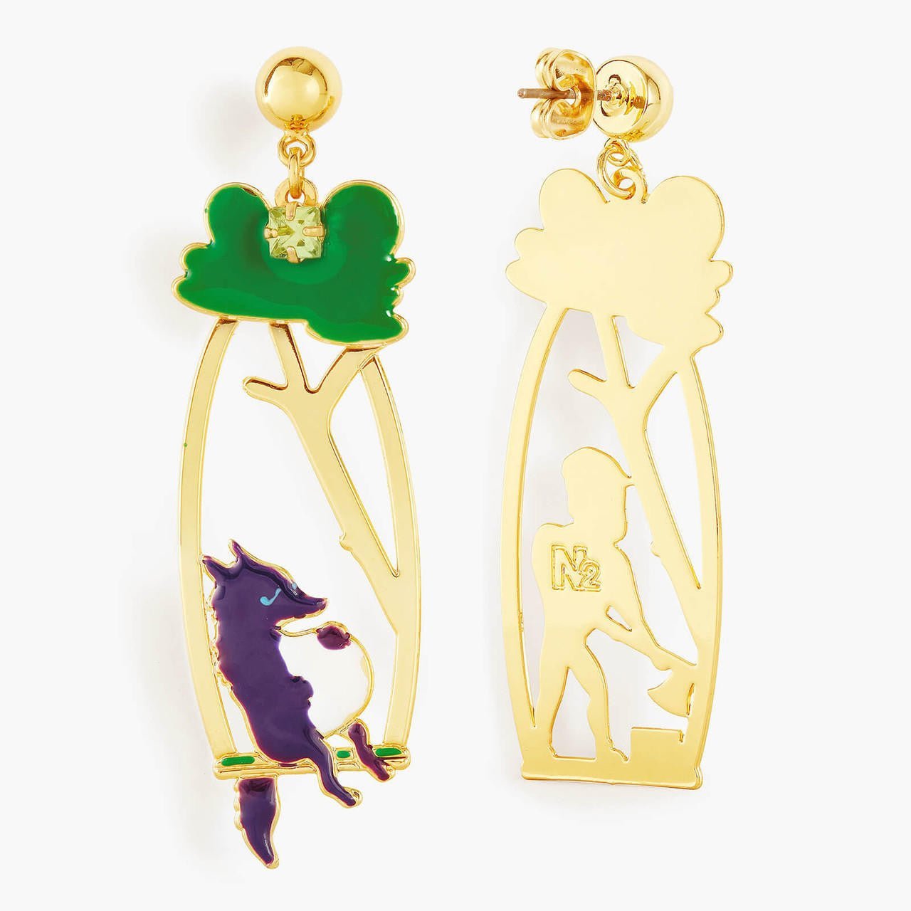 Woodsman And Big Bad Wolf Earrings | APBB1101 - Les Nereides